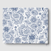 Blue Vintag Floral Pattern Begräbnis Gästebuch (Rückseite)