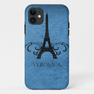 Blue Vintag French Blüh iPhone 11 Hülle
