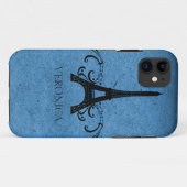 Blue Vintag French Blüh Case-Mate iPhone Hülle (Rückseite (Horizontal))