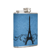 Blue Vintag French Blüh Flachmann (Rechts)