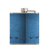 Blue Vintag French Blüh Flachmann (Rückseite)