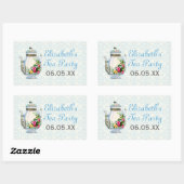 Blue Vintag French Tee Gastgeschenk Stickers (Blatt)