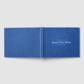 Blue Vintag Imitate Ledertextur Gästebuch (Voll)