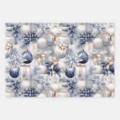 Blue Vintag Inspiriert Christmas Florals Geschenkpapier Set (Vorderseite 2)