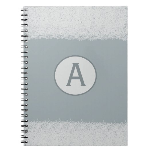 Blue Vintag Lace Monogram Notebook Notizblock (Vorderseite)