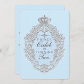Blue Vintag Mairytale Prince Party Einladung (Vorne/Hinten)