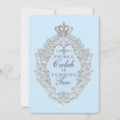 Blue Vintag Mairytale Prince Party Einladung (Vorderseite)