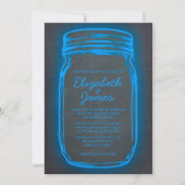Blue Vintag Mason Jar Hochzeit Einladungen (Vorderseite)