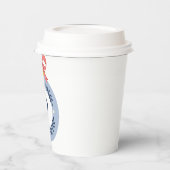 Blue Vintag Monogram Christmas Ornament Pappbecher (Links)