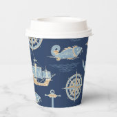 Blue Vintag Nautical Pappbecher (Rückseite)