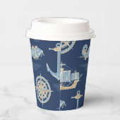 Blue Vintag Nautical Pappbecher (Rechts)