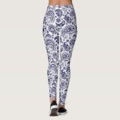 Blue Vintag Paisley Pattern Leggings (Rückseite)