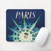 Blue Vintag Paris City French Air Travel Mousepad (Mit Mouse)