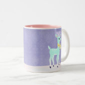 Blue Vintag Reindeer Lavender Tasse (VorderseiteRechts)