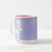 Blue Vintag Reindeer Lavender Tasse (Vorderseite Links)
