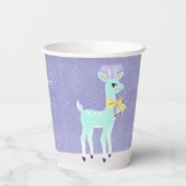 Blue Vintag Rentier Lavendel Papierkupplungen Pappbecher (Rückseite)