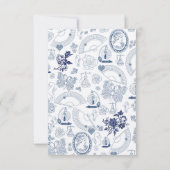 Blue Vintag Romance RSVP Card Karte (Rückseite)