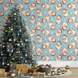 Blue Vintag Santa Claus Christmas Tapete<br><div class="desc">Bringen Sie den Zauber der Feiertage in Ihre Zuhause mit diesem Vintagen Weihnachtswallpaper des Weihnachtsmanns. Dieses Design mit charmanten Illustrationen über das fröhliche Gesicht des Weihnachtsmannes und zarte Schneeflocken vor blauem Hintergrund verleiht jedem Zimmer eine festliche und nostalgische Touch. Ideal für eine gemütliche und fröhliche Atmosphäre, ist diese Tapete ideal...</div>