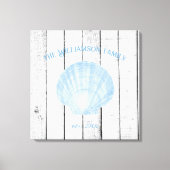 Blue Vintag Scallop Muschel Canvas Print Leinwanddruck (Vorderseite)