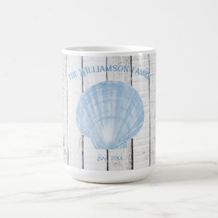 Blue Vintag Scallop Muschel Kaffee Tasse