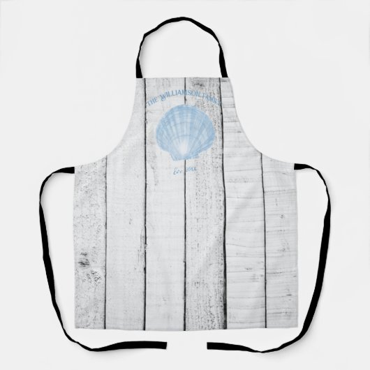 Blue Vintag Scallop Muschel Schürze (Vorderseite)