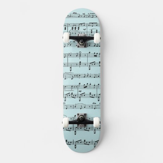 Blue Vintag Sheet Music Skateboard (Vorderseite)