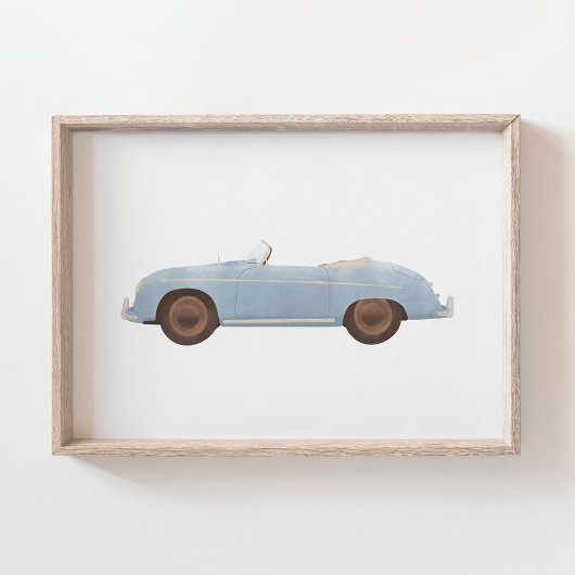Blue Vintag Speedster Kids Room Decke Poster