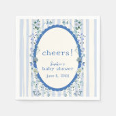 Blue Vintag Strip Garden Blumenspulendusche Serviette (Vorderseite)