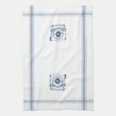 Blue Vintag Style French Cooking Individuelle Name Geschirrtuch (Vertikal)