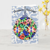 Blue Vintag Style Holiday Art Weihnachtskarte Karte (Gelbe Blume)