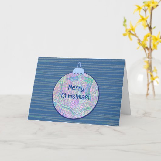 Blue Vintag Style Hübsche Weihnachtsschmuckkarte Karte (Gelbe Blume)