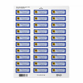 Blue Vintag Sunflower Wedding Rücksendeadresse (Vorne)