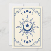 Blue Vintag Tarot Card Gothic Wedding Einladung (Rückseite)