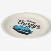 Blue Vintag Truck Birthday Custom Paper Teller (Schrägansicht)