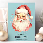 Blue Vintag Watercolor Weihnachten<br><div class="desc">Senden Sie feierliche Grüße mit unserer Blue Vintag Watercolor Weihnachtskarte Weihnachtsmann Claus! Diese bezaubernde Karte zeigt eine nostalgische Aquarellbilder des Santa Claus Set vor einem lebendigen Hintergrund, die mit zarten Schneeflocken geschmückt sind. Diese Karte ist ideal, um den Feiertagssjubiläum zu verbreiten, und erweckt den zeitlosen Weihnachtsgeist. Das Innere ist leer,...</div>