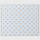 Blue Vintag Weihnachten auf Solid Blue Geschenkpapier (Flach)