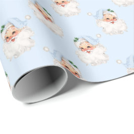 Blue Vintag Weihnachten auf Solid Blue Geschenkpapier