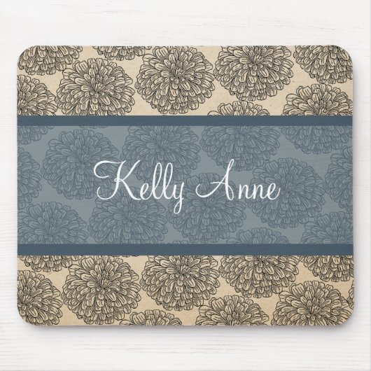 Blue Vintag Zinnia Mousepad (Vorne)