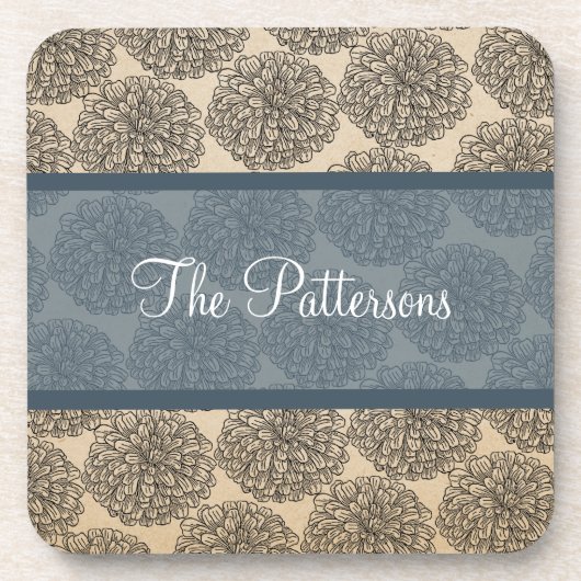 Blue Vintag Zinnia Untersetzer Set (Vorderseite)