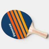 Blue Vintage Angled Striping with Name Tischtennis Schläger (Seitenansicht)