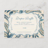 Blue Vintage Botanical Diapper Raffle Begleitkarte (Vorderseite)