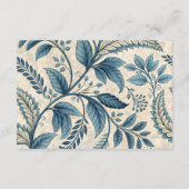 Blue Vintage Botanical Diapper Raffle Begleitkarte (Rückseite)