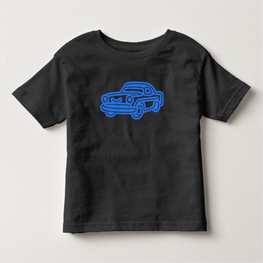 Blue Vintage Car Illustration Kleinkind T-shirt (Vorderseite)