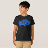Blue Vintage Car Illustration T-Shirt (Vorne ganz)
