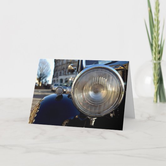 Blue Vintage Car Karte (Vorderseite)