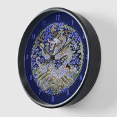 blue vintage Chinese tattoo Embroidery dragon Uhr (Winkel)