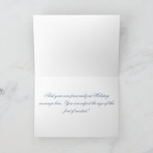 Blue Vintage Christmas Florals Feiertagskarte (Innenseite)