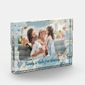 Blue Vintage Design with Quote Custom Photo Block (Links)