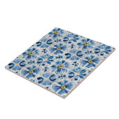 Blue Vintage Floral Fliese (Seite)
