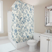 Blue Vintage Floral Pattern Duschvorhang (Beispiel)